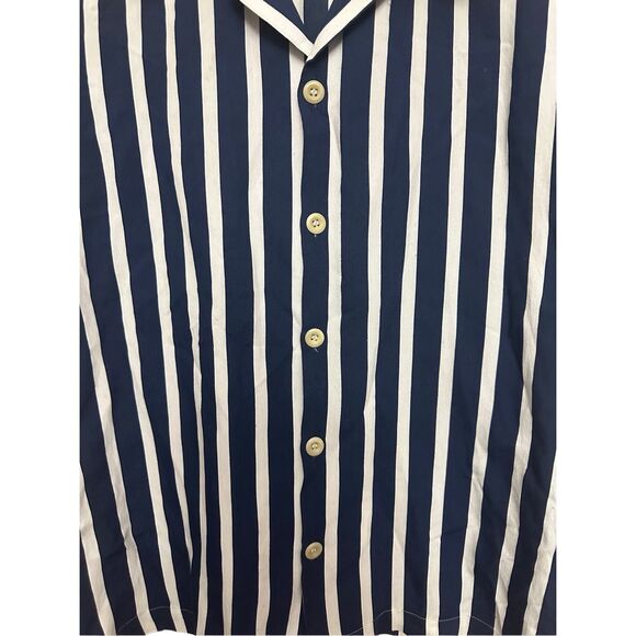 Sandro Paris Striped Short Sleeve Button Down Shirt Size: XL - Picture 3 of 9